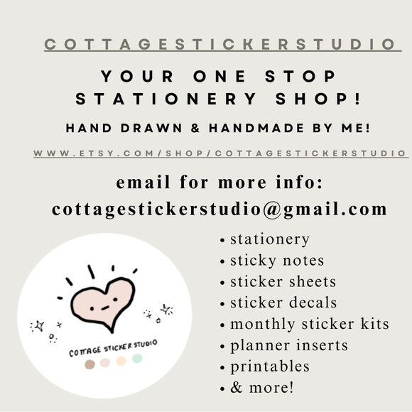 ✨handmade by me✨ cottagecore 🍄 grid & lined memo sheets 3” x 3” - Picture 2 of 11